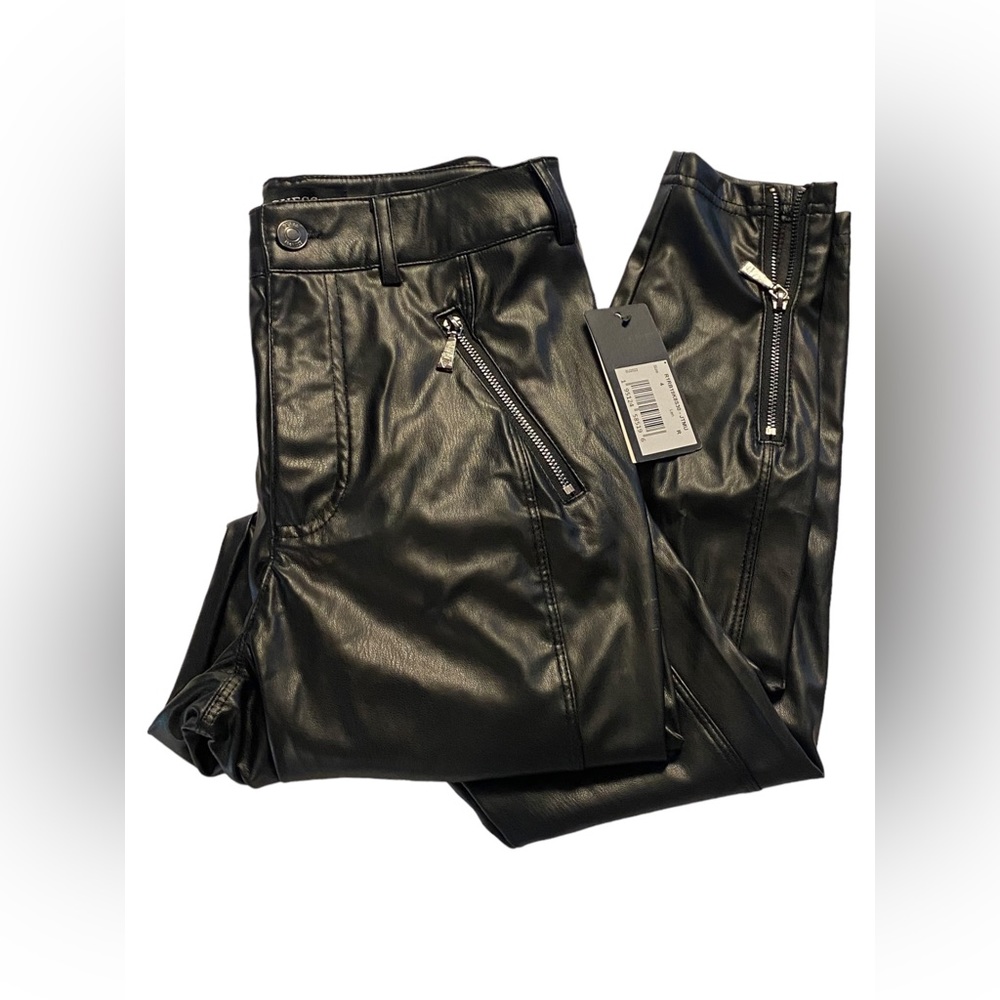 Guess Black Faux Leather Skinny Pants